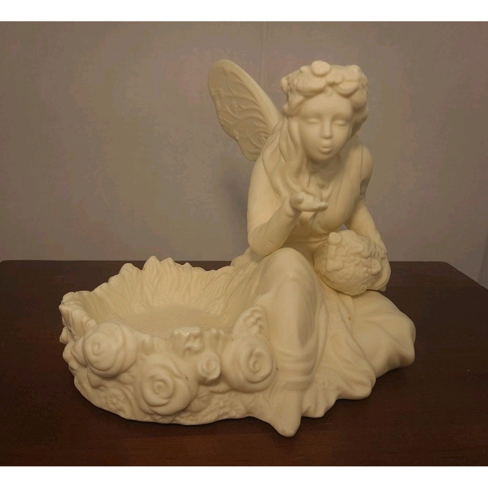 PartyLite Ariana Garden Fairy Tealight Holder P7135 Retired Bisque Porcelain